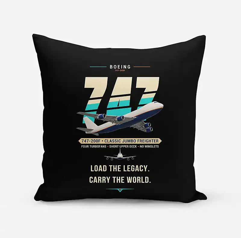Boeing 747-200F - Original - Pillow - Black