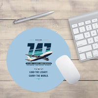 Thumbnail for Boeing 747-200F - Original - Round Mouse Pad - Light Blue