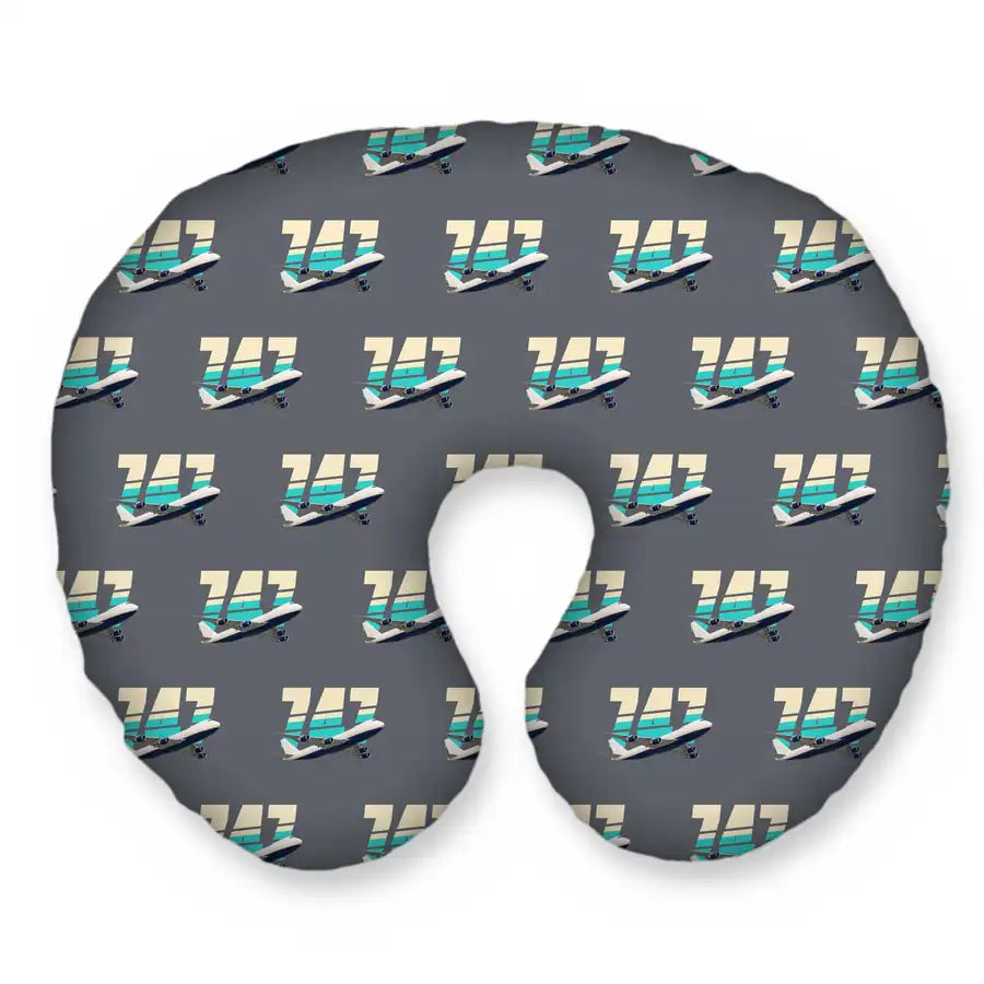 Boeing 747-200F - Original Seamless - Travel Pillow - Grey