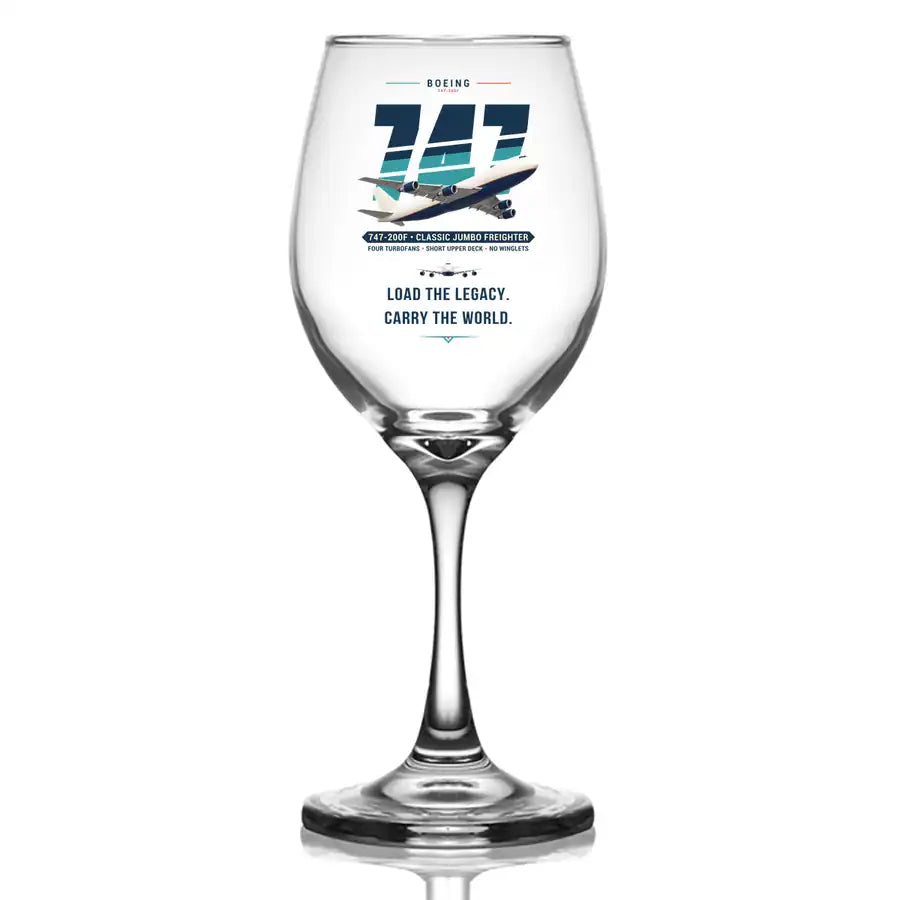 Boeing 747-200F - Original - Wine Glass