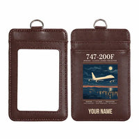 Thumbnail for Boeing 747-200F - Poster - ID Card Holder - Dark Brown + Name