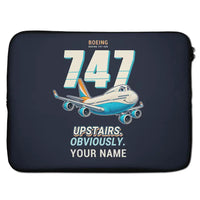Thumbnail for Boeing 747-400 - Cartoon + Name - Laptop Sleeve
