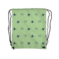 Thumbnail for Boeing 747-400 - Drawstring Bag - 3D Pattern - Light Green