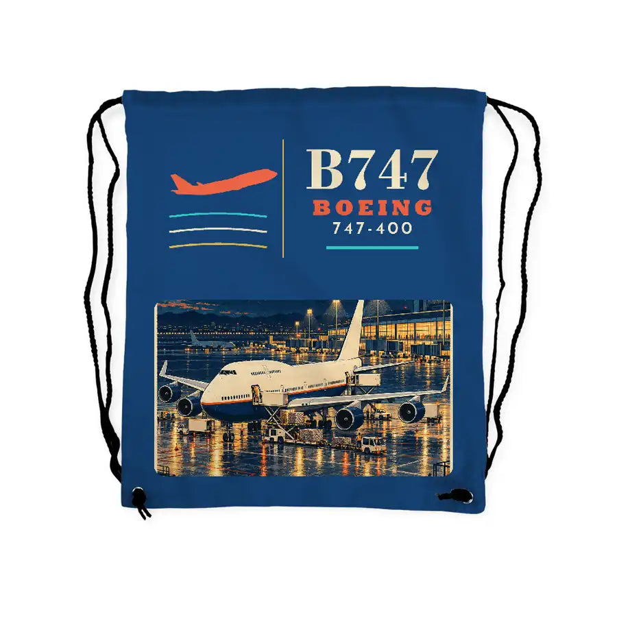 Boeing 747-400 - Drawstring Bag - Classic - Blue
