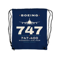 Thumbnail for Boeing 747-400 - Drawstring Bag - Heritage - Dark Blue