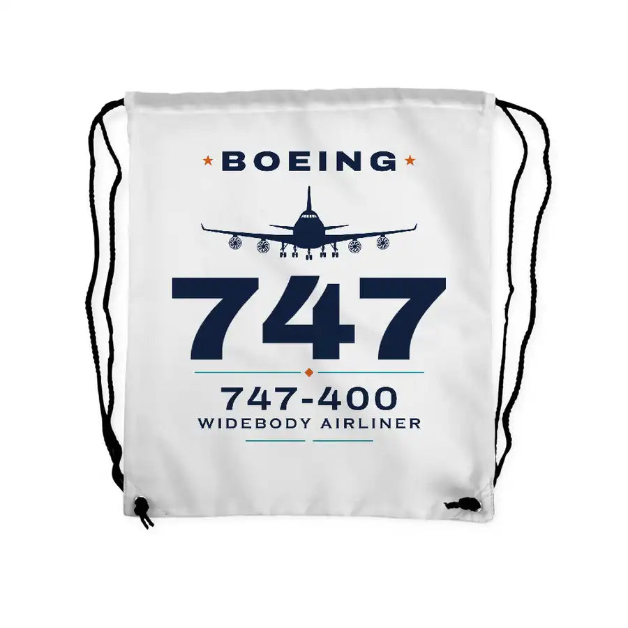Boeing 747-400 - Drawstring Bag - Heritage - White