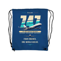 Thumbnail for Boeing 747-400 - Drawstring Bag - Original - Blue