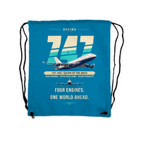 Thumbnail for Boeing 747-400 - Drawstring Bag - Original - Light Blue