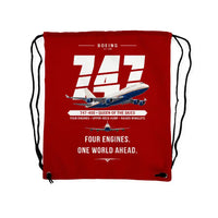 Thumbnail for Boeing 747-400 - Drawstring Bag - Original - Red