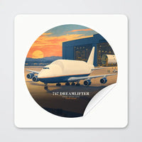 Thumbnail for Boeing 747-400 Dreamlifter - 3D + Name - Circle Sticker - Peel