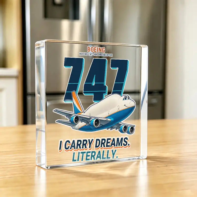 Boeing 747-400 Dreamlifter - Crystal Ornament - Cartoon - Kitchen