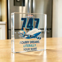 Thumbnail for Boeing 747-400 Dreamlifter - Crystal Ornament - Cartoon + Name - Kitchen