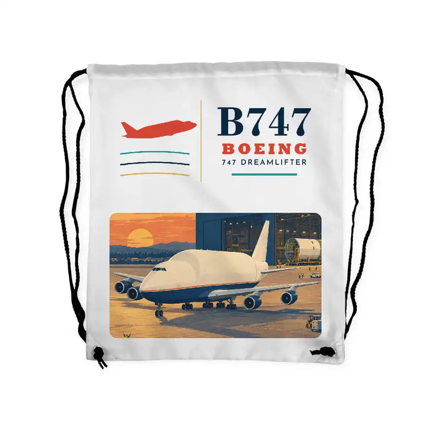Boeing 747-400 Dreamlifter - Drawstring Bag - Classic - White