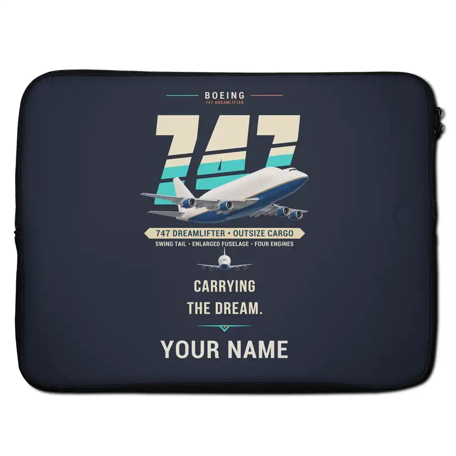 Boeing 747-400 Dreamlifter - Original + Name - Laptop Sleeve