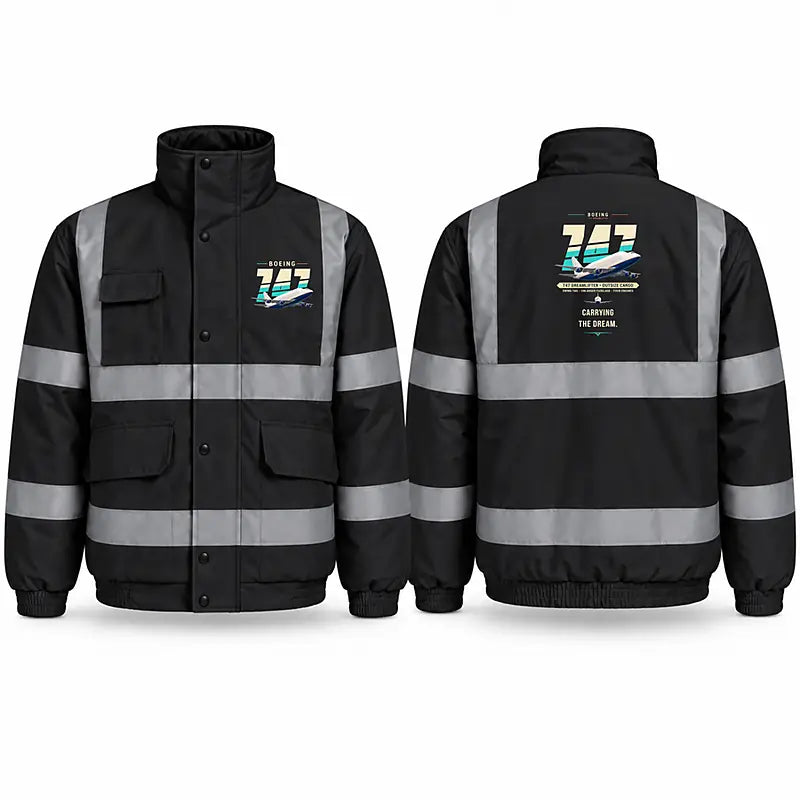 Boeing 747-400 Dreamlifter Reflective Winter Jackets - Original - Black