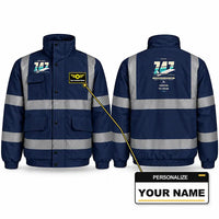 Thumbnail for Boeing 747-400 Dreamlifter Reflective Winter Jackets - Original + Name - Navy Blue