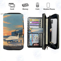 Thumbnail for Boeing 747-400 Dreamlifter Leather Wallets - Zip Long Wallet - 3D + Name