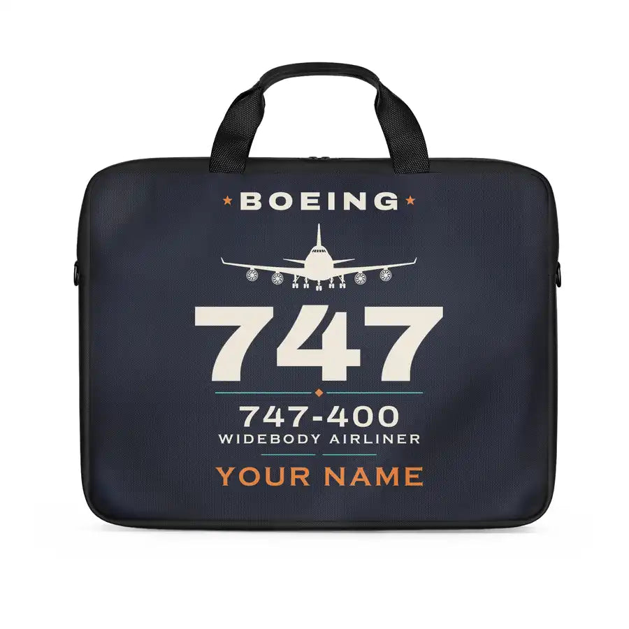 Boeing 747-400 - Heritage + Name - Laptop Bag