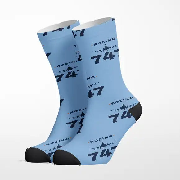 Boeing 747-400 - Heritage - Socks - Sky Blue
