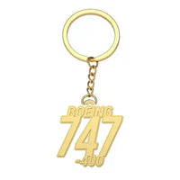 Thumbnail for Boeing 747-400 - Hollow Key Chain - Tag - Gold