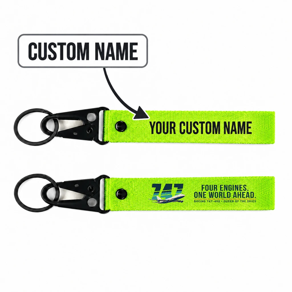 Boeing 747-400 Hawk-Shaped Key Chains - Light Green - Original - Personalized