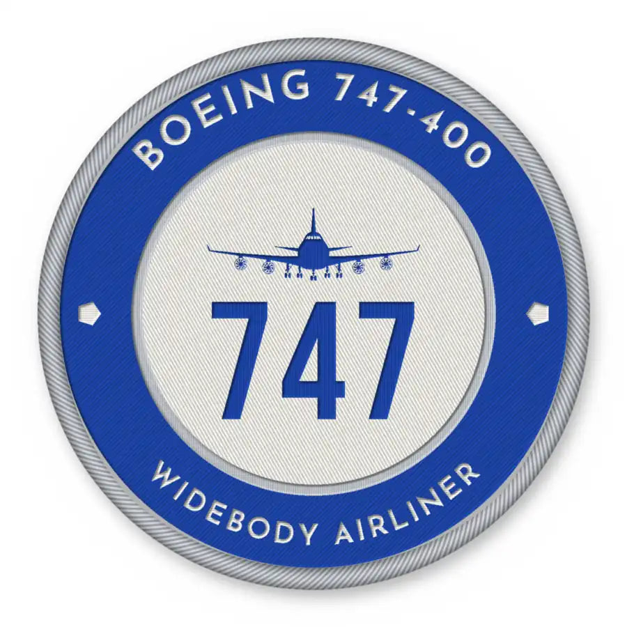 Boeing 747-400 Patches - Circle - Royal White