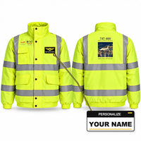 Thumbnail for Boeing 747-400 Reflective Winter Jackets - Poster + Name - Fluorescent Yellow