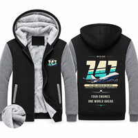 Thumbnail for Boeing 747-400 Zipped Sweatshirts - Original - Black & Gray