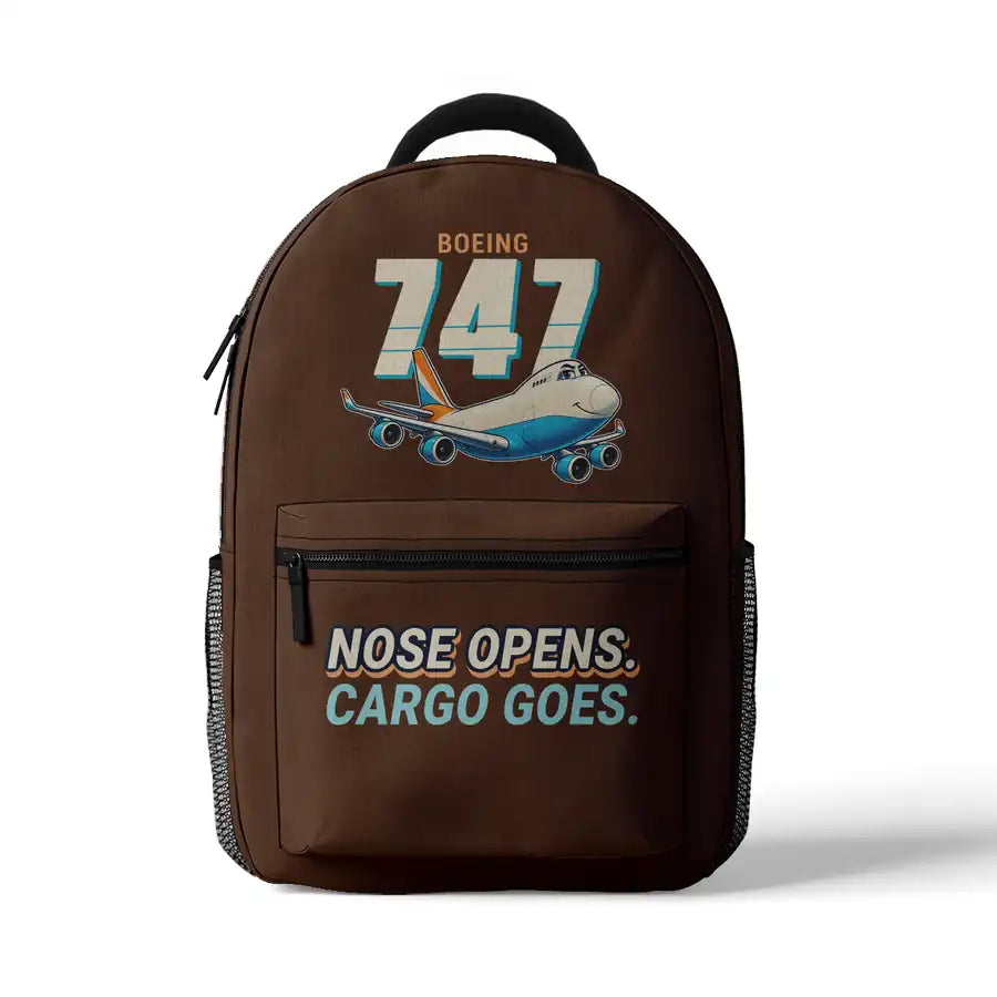 Boeing 747-400F - 3D Backpack - Cartoon - Brown