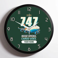 Thumbnail for Boeing 747-400F - Cartoon + Name - Framed - Dark Green