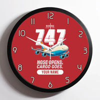 Thumbnail for Boeing 747-400F - Cartoon + Name - Framed - Red