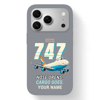 Thumbnail for Boeing 747-400F - Cartoon + Name - MagSafe iPhone 17 Pro - Gray
