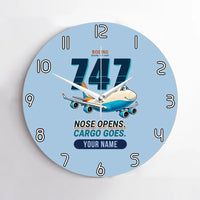 Thumbnail for Boeing 747-400F - Cartoon + Name - No Frame - Light Blue