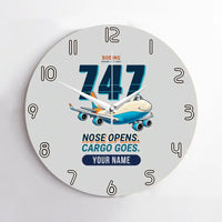 Thumbnail for Boeing 747-400F - Cartoon + Name - No Frame - Light Gray