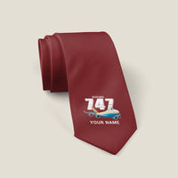 Thumbnail for Boeing 747-400F - Cartoon + Name - Tie - Dark Red