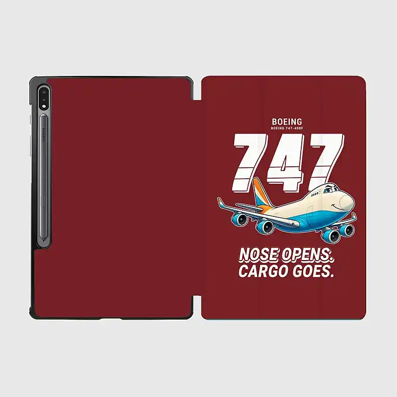 Boeing 747-400F - Cartoon - Samsung Tablet - Dark Red