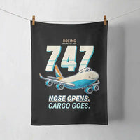 Thumbnail for Boeing 747-400F - Cartoon - Towel - Black