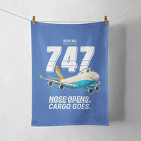 Thumbnail for Boeing 747-400F - Cartoon - Towel - Blue