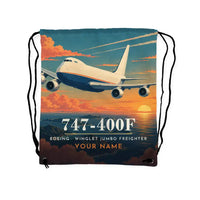 Thumbnail for Boeing 747-400F - Drawstring Bag - 3D Scene + Name
