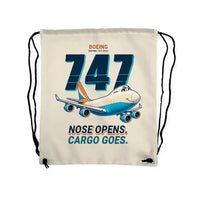 Thumbnail for Boeing 747-400F - Drawstring Bag - Cartoon - Beige