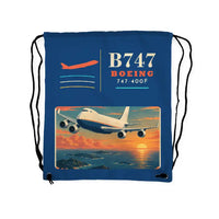 Thumbnail for Boeing 747-400F - Drawstring Bag - Classic - Blue