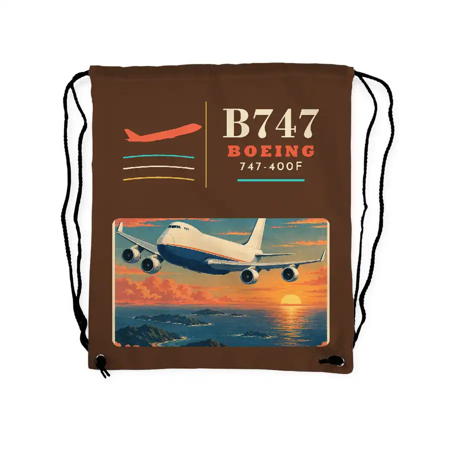 Boeing 747-400F - Drawstring Bag - Classic - Brown