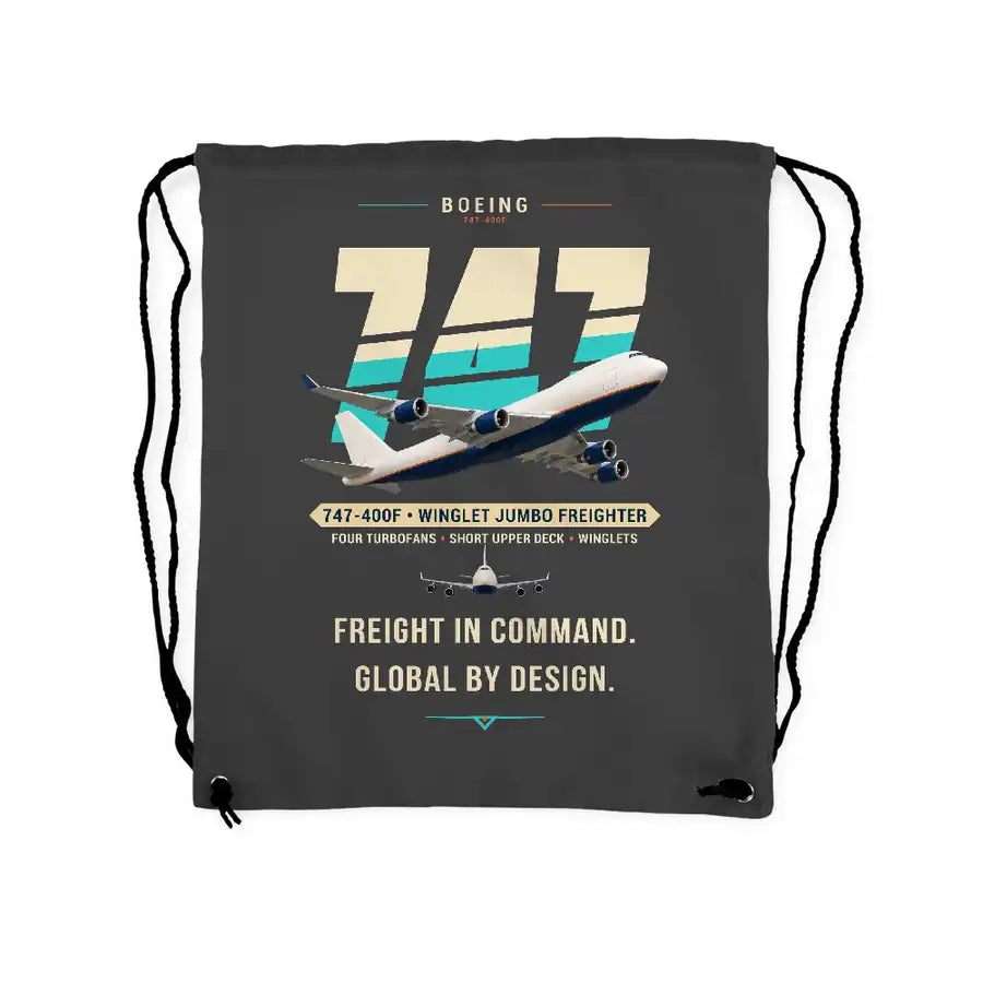 Boeing 747-400F - Drawstring Bag - Original - Gray