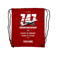Thumbnail for Boeing 747-400F - Drawstring Bag - Original + Name - Red