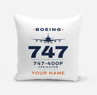 Thumbnail for Boeing 747-400F - Heritage + Name - Pillow - White