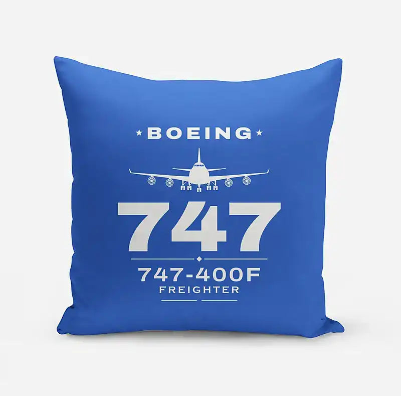 Boeing 747-400F - Heritage - Pillow - Blue