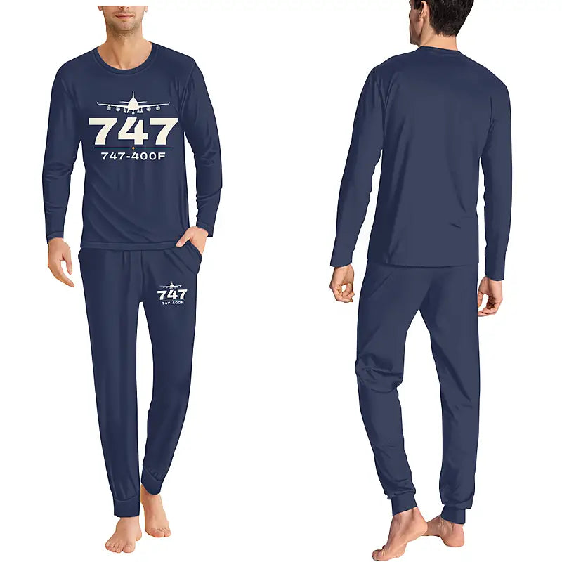 Boeing 747-400F - Men Pajamas - Heritage Chest - Navy Blue