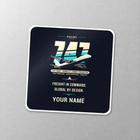 Thumbnail for Boeing 747-400F - Original + Name - Square Sticker - Close-up