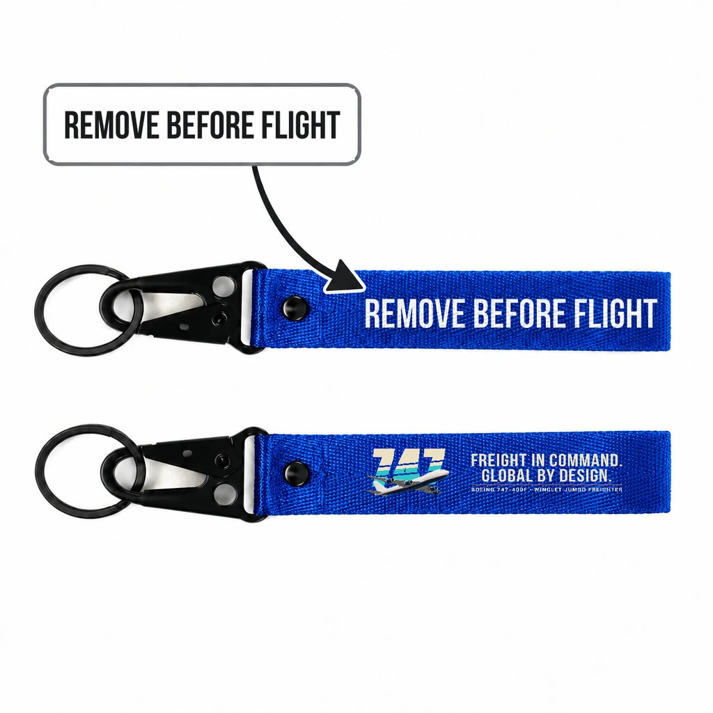 Boeing 747-400F Hawk-Shaped Key Chains - Blue - Original - Remove Before Flight