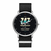 Thumbnail for Boeing 747-400F - Original - Slim Leather - Silver and Black Nylon Strap